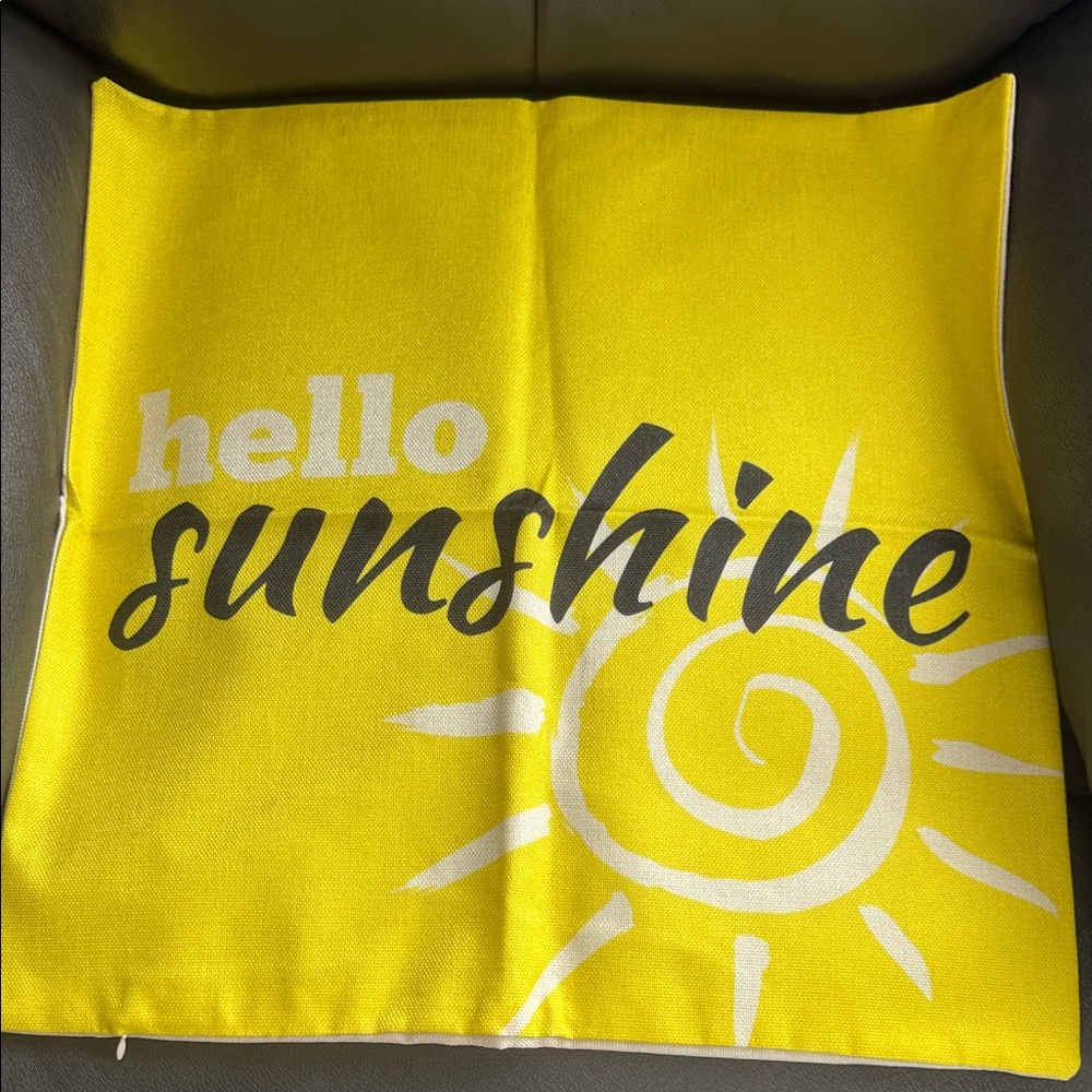 Hello Sunshine Yellow pillow cover